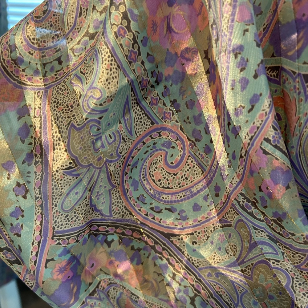 Vintage 80’s Lucie Anne Paisley Women's Robe & Nightgown Set Size Small - Picture 4 of 4